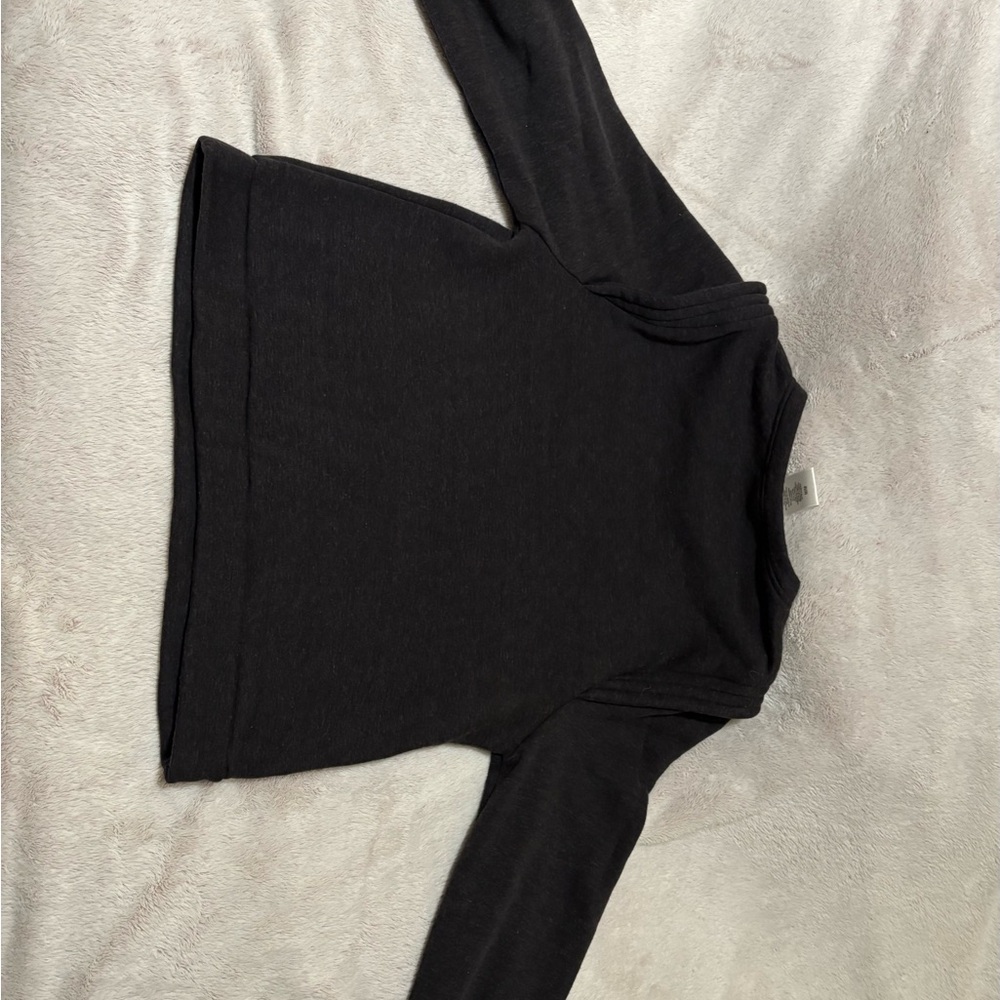 Casual Charcoal Long Sleeve Top